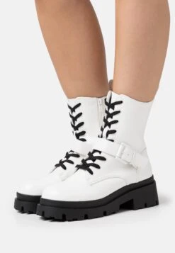 Stivaletti Con PlateauWhite Donna Stivaletti EVC11N02F-A11