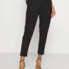Even&Odd Paperbag Waist Tapered Trousers - Pantaloni - Black -Even&Odd 2887f7f97daf439a804da889ba15ca14