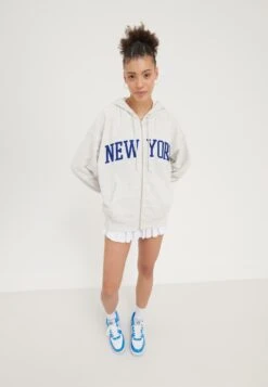 Even&Odd Felpa Con ZipMottled Light Grey Donna Felpe EV421J0DB-C11