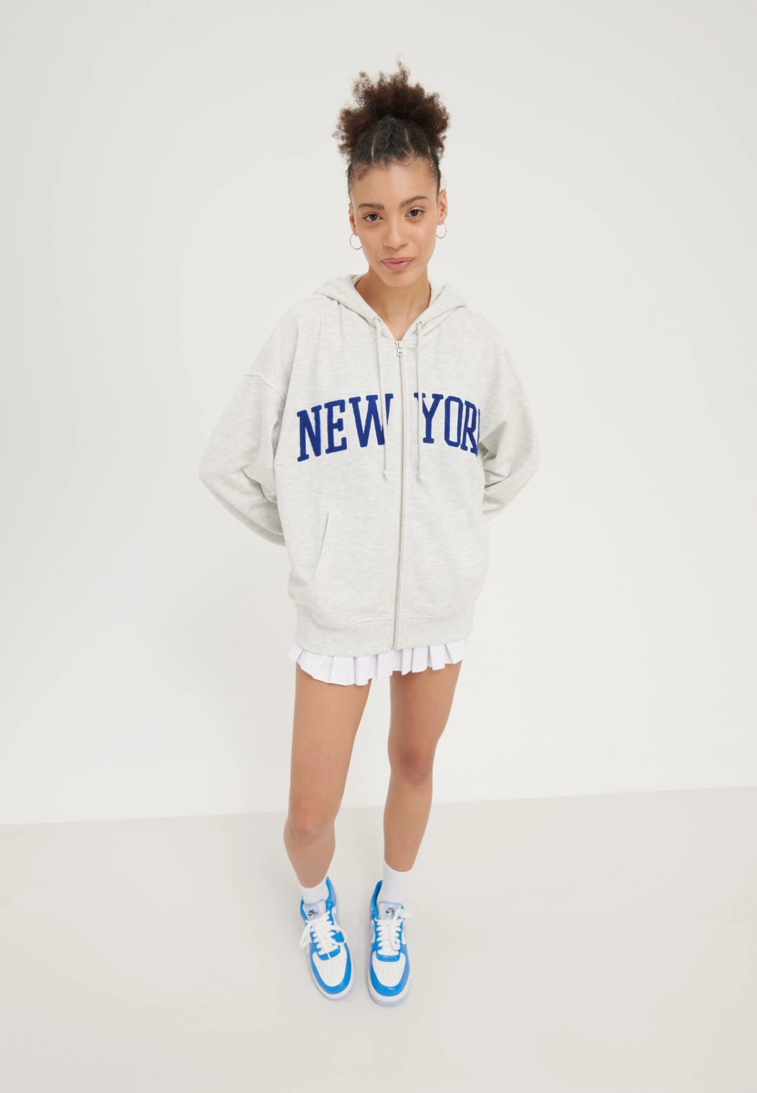 Even&Odd Felpa Con ZipMottled Light Grey Donna Felpe EV421J0DB-C11 3 Even&Odd Felpa Con ZipMottled Light Grey Donna Felpe EV421J0DB-C11