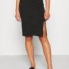 Even&Odd Basic - Midi Skirt With Slit - Gonna A Tubino - Black -Even&Odd 35b759115643474dbb1641873d2f48ca