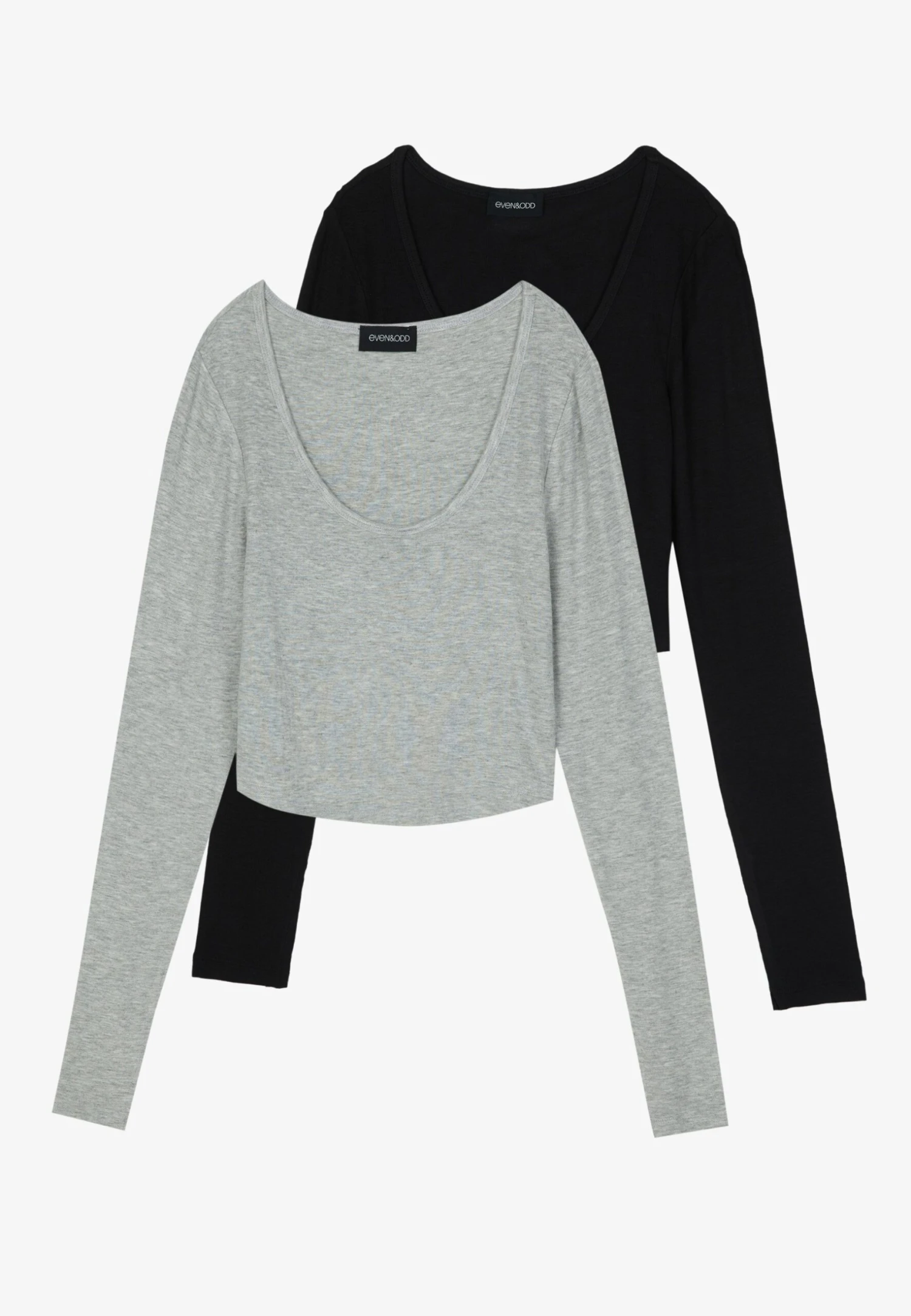 Even&Odd 2 PackMaglietta A Manica LungaBlack/Mottled Grey Donna T-shirt E Top EV421D26A-Q11 6 Even&Odd 2 PackMaglietta A Manica LungaBlack/Mottled Grey Donna T-shirt E Top EV421D26A-Q11 - immagine 4