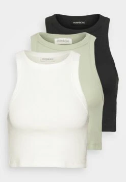3 PackTopBeige/Green/Black Donna T-shirt E Top EVF21D04U-B11 -Even&Odd c91860be47ff489a859a6663e87600df