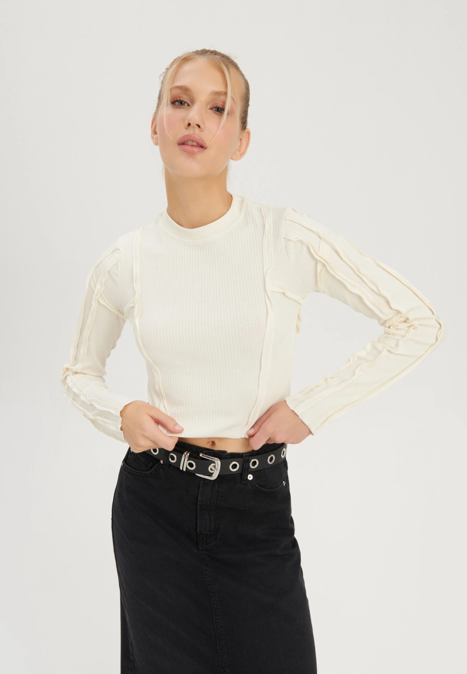 Even&Odd Maglietta A Manica LungaOff-White Donna T-shirt E Top EV421D24O-A11 3 Even&Odd Maglietta A Manica LungaOff-White Donna T-shirt E Top EV421D24O-A11